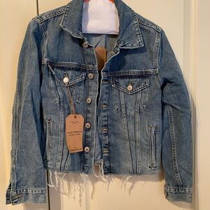 Lucky Brand Blue Jean Jacket Classic Denim Style Frayed Hem NWT